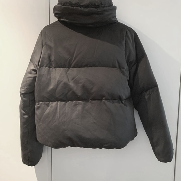 Joe Fresh | Grey Satin Short Puffer Jacket - Picture 3 of 6